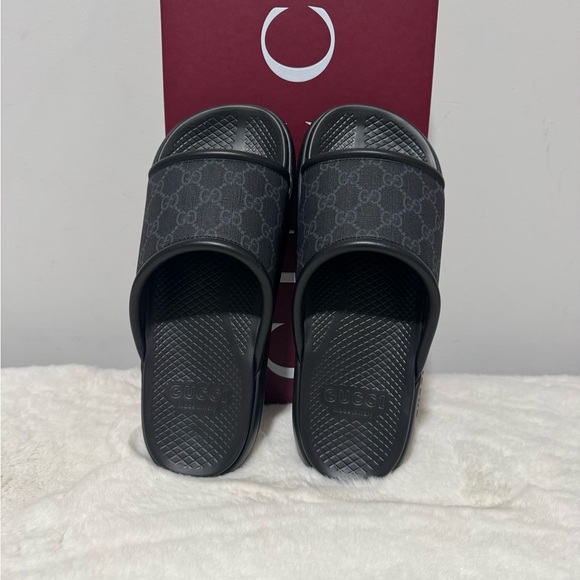 Gucci Dark Gray Slide Sandals - Picture 5 of 8